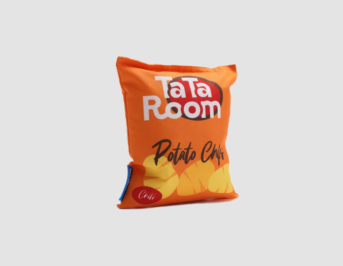 Orange potato chips plush pet toy
